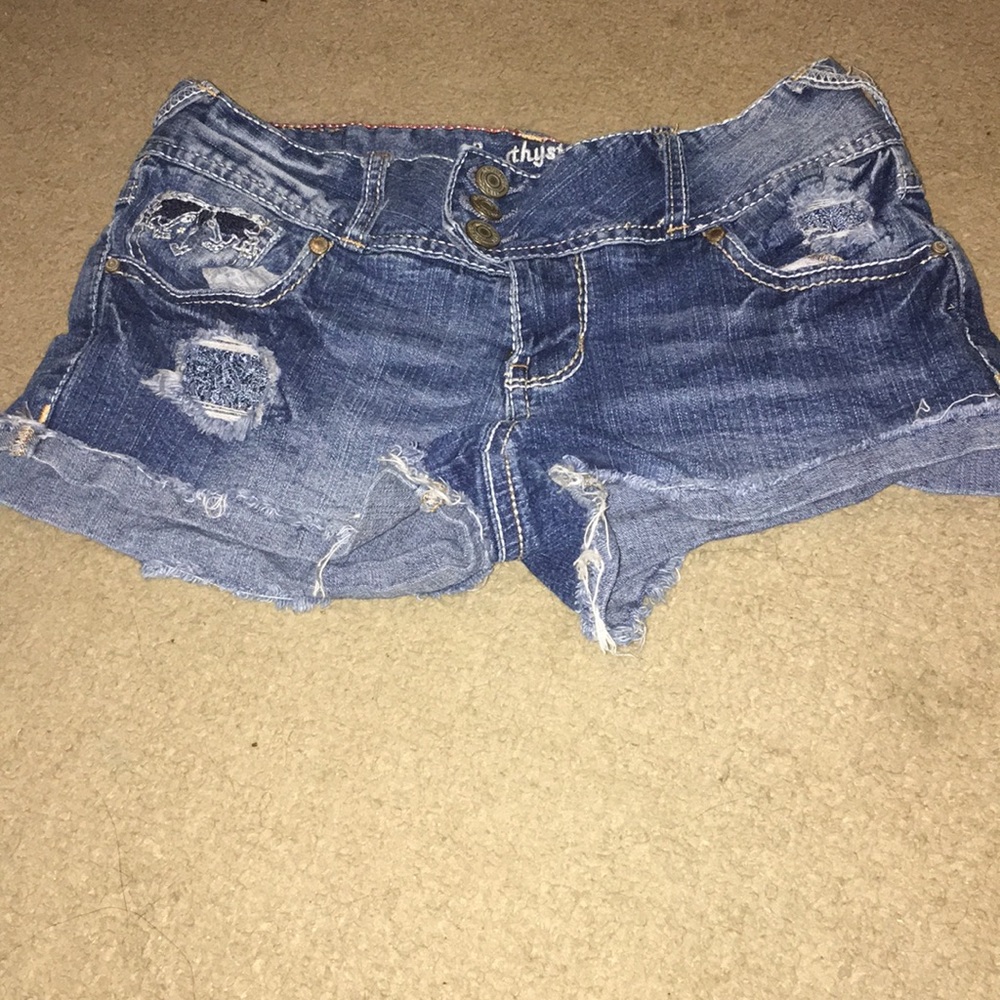 Denim short shorts